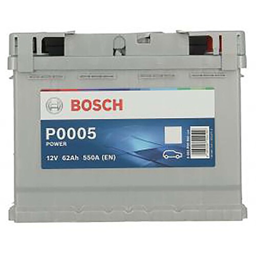 Batería de coche 62Ah, arranque 550A, 12V, BOSCH.