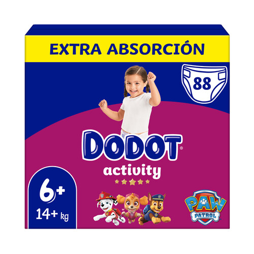 DODOT Activity Pañal talla 6+ (+14 kg) 88 uds.