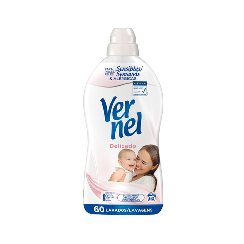 VERNEL Suavizante delicado 60 ds 1080 ml.