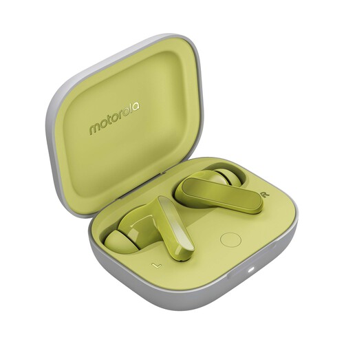 Auriculares Inalámbricos Bluetooth MOTOROLA Moto Buds Green PG38C05790, estuche cargador, 9h de autonomía. 