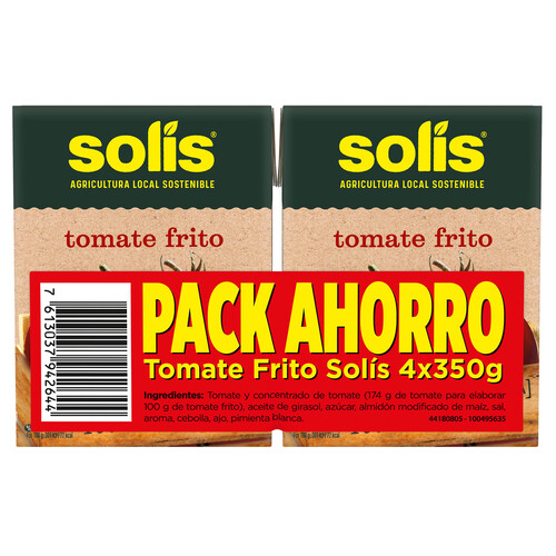 Tomate frito SOLÍS 4 uds x 350 g.