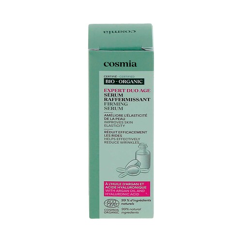 COSMIA Bio expert duo age Sérum facial reafirmante con aceite de argán y ácido Hialurónico 30 ml