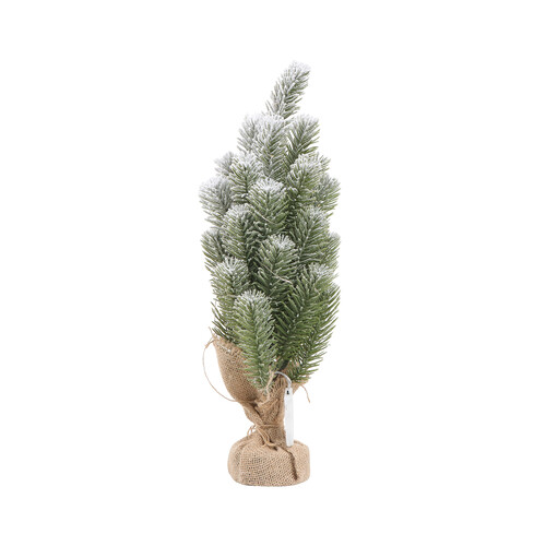 Árbol nevado de mesa 39cm, con luz LED blanca con batería incluida ACTUEL. 