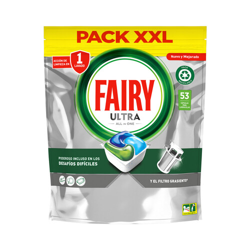 FAIRY Detergente para lavavajillas a máquina FAIRY Ultra 53 lavados, 790 g.