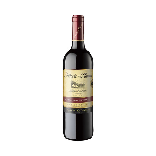 SEÑORÍO DE LOS LLANOS  Vino tinto crianza con D.O. Valdepeñas botella 75 cl.