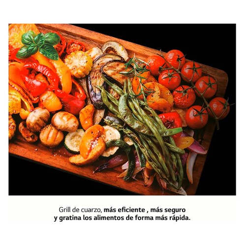 Microondas con grill LG MH6042DW, color blanco, capacidad 20L, Potencia: 700W, Grill: 600W.