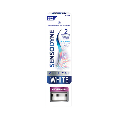 SENSODYNE Clinical white Pasta de diente blanqueante y anti-manchas 75 ml.