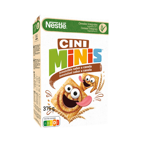 NESTLÉ Cereales de trigo y arroz con sabor a canela NESTLÉ CINI MINIS 375 g.