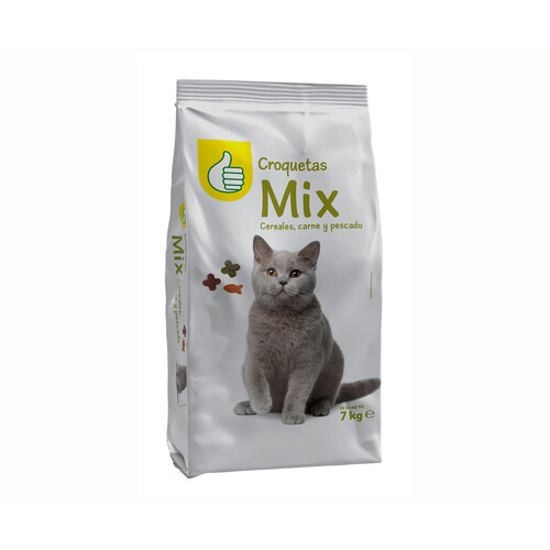 PRODUCTO ECONÓMICO ALCAMPO Pienso para gato cereales, carne y pescado en forma de croquetas PRODUCTO ECONÓMICO ALCAMPO 7 kg.