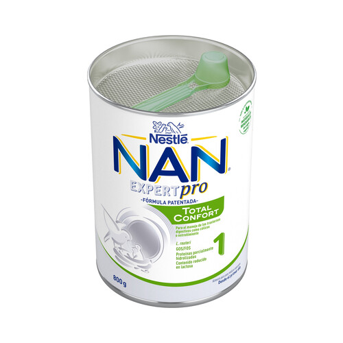 NAN Expert pro total confort Leche (1) para recién nacido con cólicos o estreñimiento, a partir del primer día 800 g.