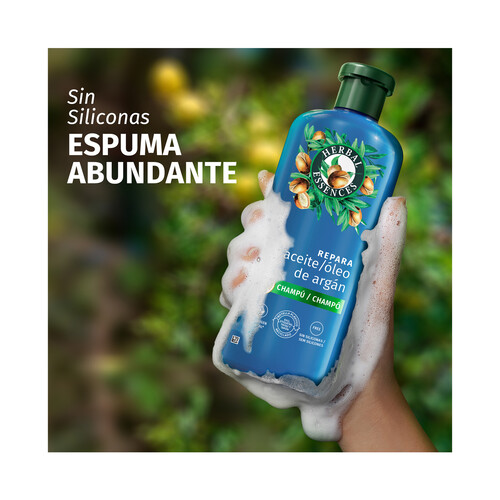 HERBAL ESSENCES Champú reparador con aceite de argán, para cabellos dañados 350 ml