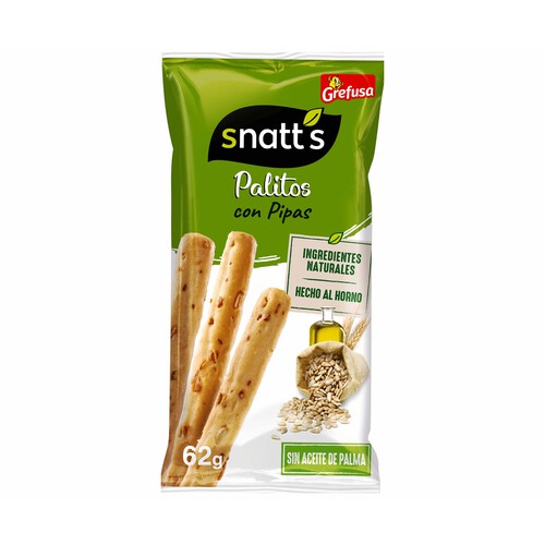 SNATT'S Palitos de cereales con pipas bolsa 62 g.