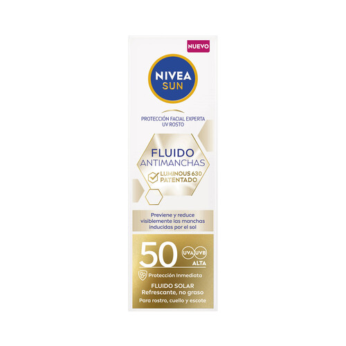 NIVEA Sun Protector solar facial con acción antimanchas y FPS 50 (muy alto) luminous 630 40 ml.