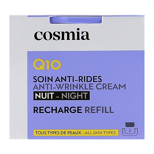 COSMIA Q10 Recarga de crema de noche antiarrguas con Q10 para todo tipo de pieles 50 ml.