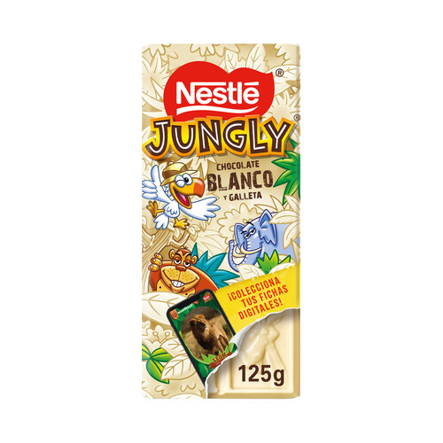 NESTLÉ Jungly Chocolate blanco con galleta tableta 125 g.