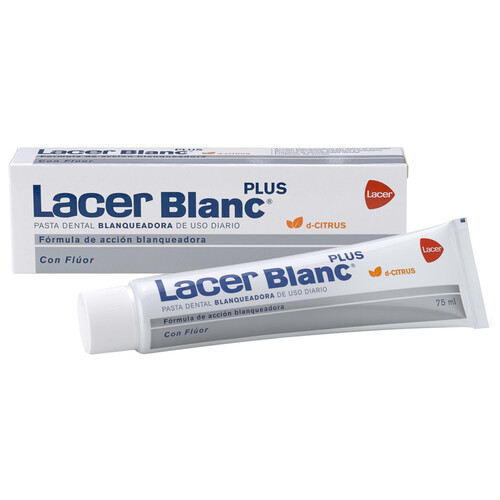 LACER Pasta de dientes de uso diario, con flúor y acción blanqueadora LACER Blanc plus 75 ml.