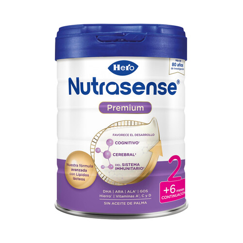 HERO Nutrasense premium Leche (2) de continuación para bebes a paritr de 6 meses 800 g.