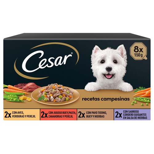 CESAR Comida para perro adulto, surtido CESAR 8 unidades de 150 gr.