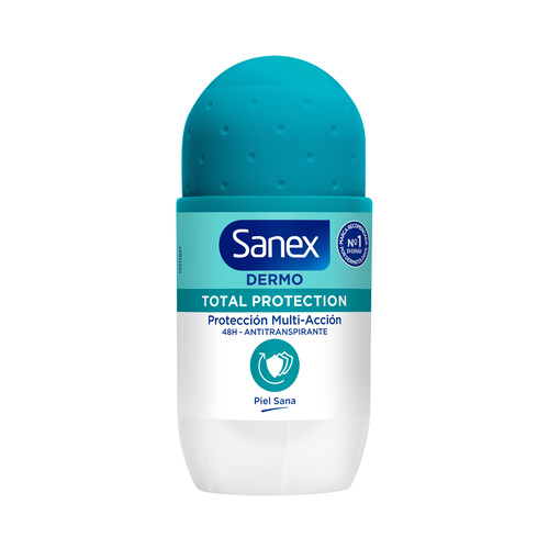 SANEX Dermo total protection Desodorante roll on para mujer con protección antitranspirante hasta 48 horas 50 ml.
