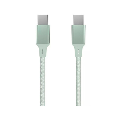 Cable de carga QILIVE USB / USB C, color verde.