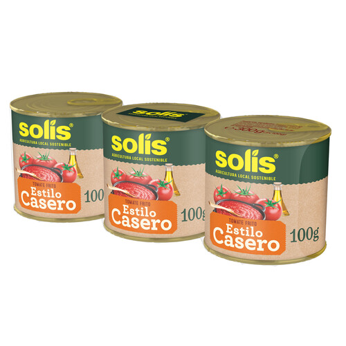 SOLÍS Tomate frito estilo casero en lata, pack de 3 uds x 100 g..