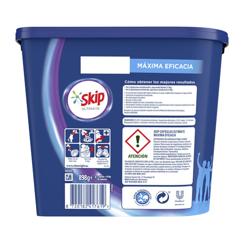 SKIP Ultimate Detergente en cápsulas higiene total 36 uds.