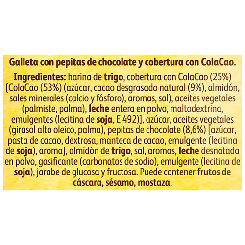COLACAO Galletas bañadas en chocolate 157 g.