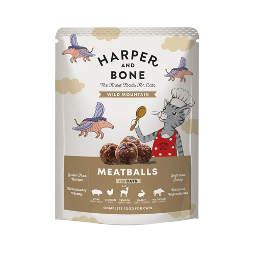 HARPER & BONE Recetas de caza Alimentación húmeda de carne para gato 300 g. 