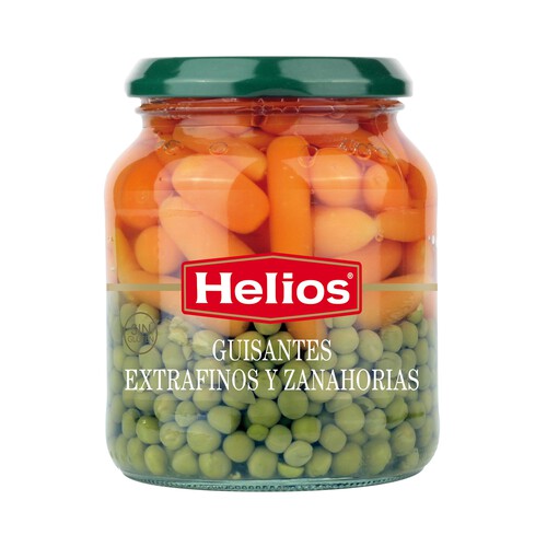 HELIOS Guisantes extrafinos y zanahorias frasco de 230 g.