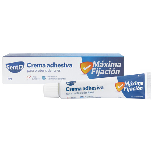 SENTI2 Crema adhesiva para prótesis dentales con sabor refrescante SENTI2 40 g.