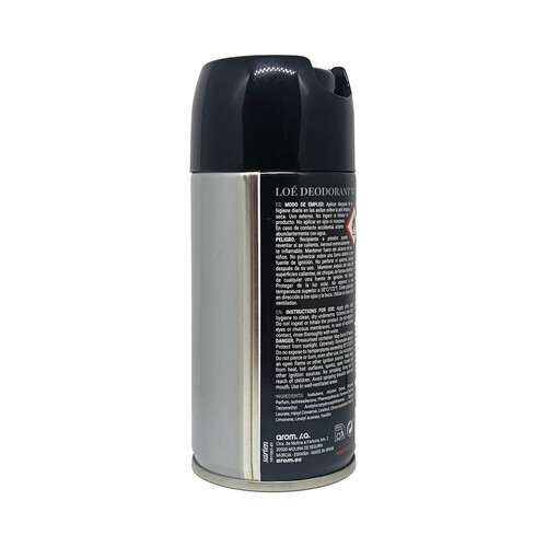 LOÉ Wood bottle Desodorante en spray para hombre con protección antitranspirante 150 ml.