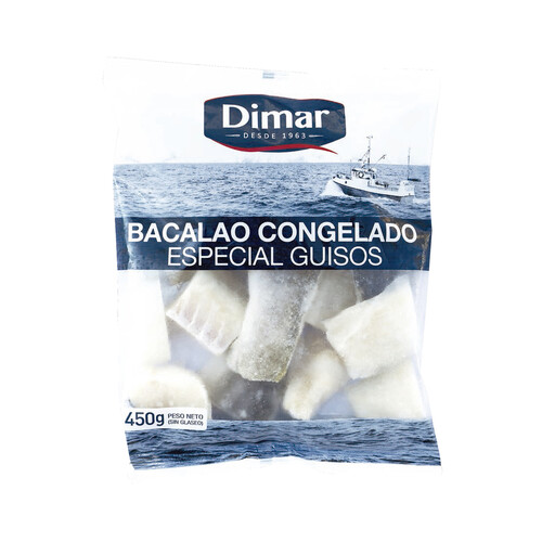 DIMAR Bacalao troceado y congelado, especial para guisos DIMAR 450 g.