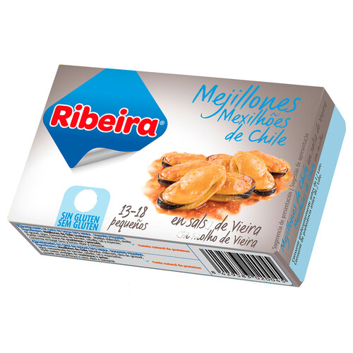 RIBEIRA Mejillones de Chile en salsa de vieira 13/18 uds 65 g. 