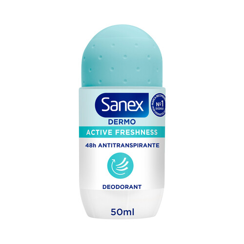 SANEX Dermo active freshness Desodorante roll on para mujer con protección antitranspirante hasta 48 horas 50 ml.