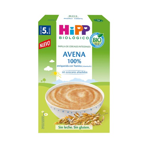 HIPP Biológico Papilla 100% avena integral ecológica, sin azúcares añadidos, a partir de 5 meses 200 g.