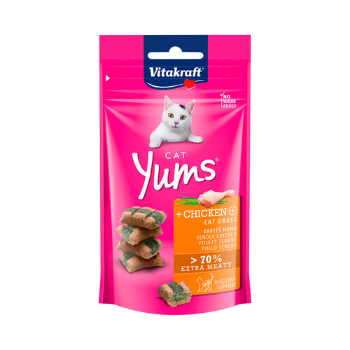 VITAKRAFT Snacks para gato yums pollo hierba gatera 40 gr.