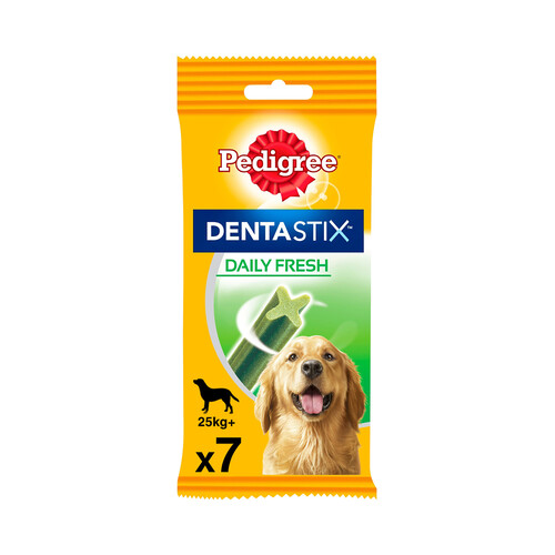 PEDIGREE Sancks dentales para perros. + 25 kg, PEDIGREE DENTASTIX DAILY FRESH 7 uds. 270 g.