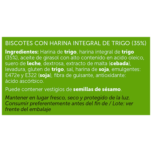 TOSTAGRILL Bisccottes integrales 68 uds. 510 g.