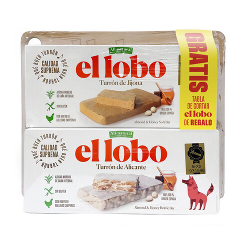 EL LOBO Turrón de Jijona + turrón de Alicante 250 + 250 g.