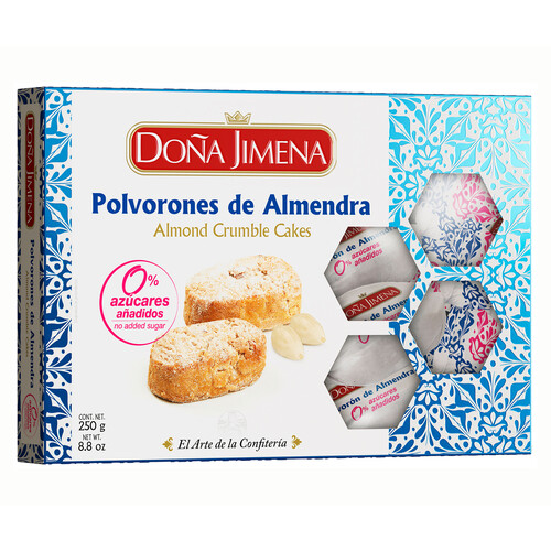 DOÑA JIMENA Polvorones de almendra cero azúcares añadidos 250 g.