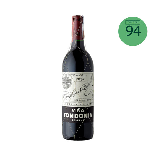 VIÑA TONDONIA  Vino tinto reserva con D.O. Ca. Rioja botella 75 cl.