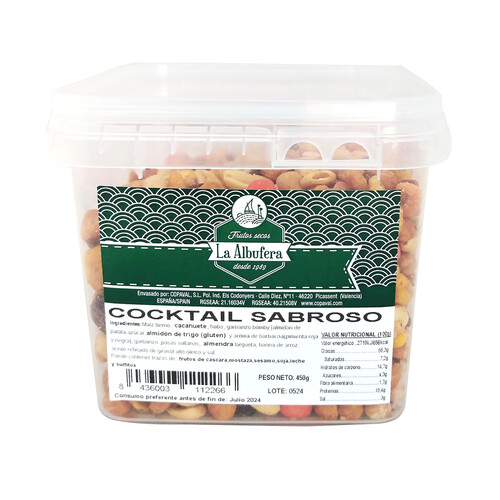 LA ALBUFERA Cocktail frutos secos, sabroso 450 g.