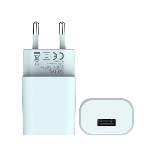 Cargador USB QILIVE Home 10W, color azul.