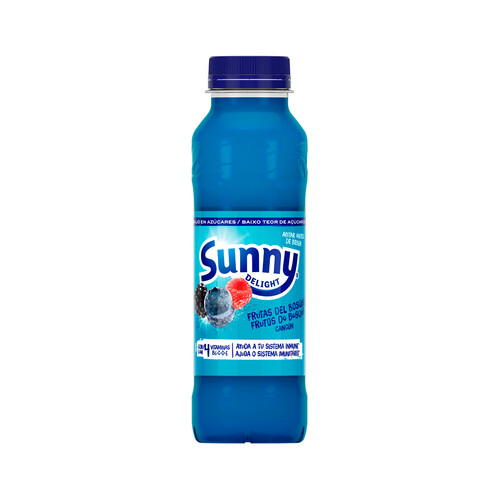 SUNNY DELIGHT Refresco refrigerado con sabor a frutas del bosque SUNNY DELIGHT BLUE botella de 31 centilitros