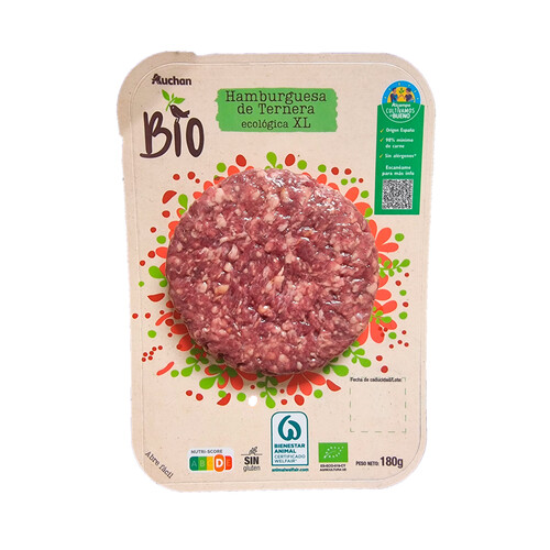 ALCAMPO CULTIVAMOS LO BUENO ECOLÓGICO Hamburguesa de ternera bio XL 180 g.