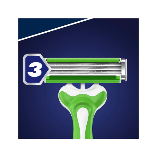 GILLETTE Sensor 3 sensitive Maquinilla de afeitar desechable con cabezal pivotante de 3 horas 8 uds.