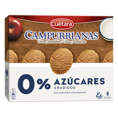 CUÉTARA Campurrianas, Galletas campurrianas sin azúcares añadidos, 320 g.