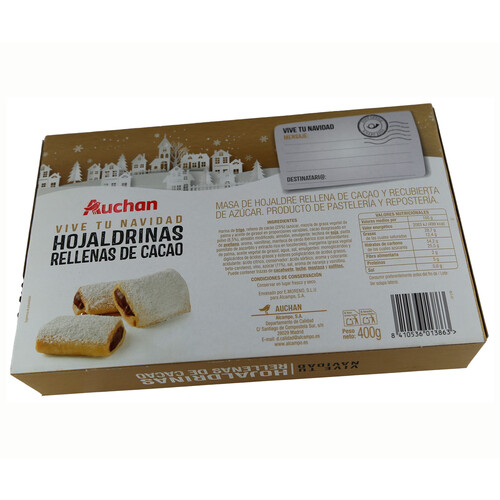 PRODUCTO ALCAMPO Hojaldradas rellenas de cacao AUCHAN 400 g.