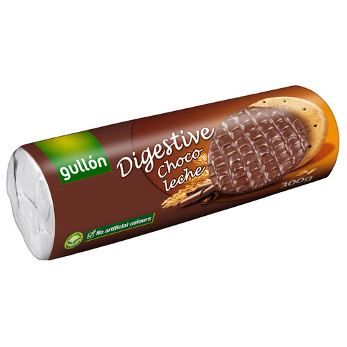 GULLÓN Digestive Galleta de trigo recubierta con chocolate 300 g.
