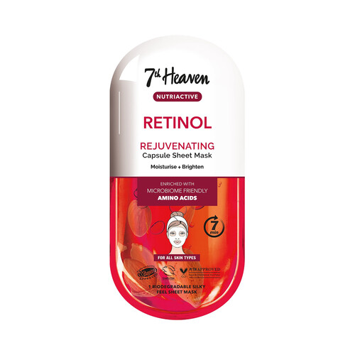 7TH HEAVEN Nutriactive Mascarilla facial hidratante e iluminadora con Retinol, para todo tipo de pieles.